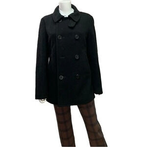 J Crew Bayswater Wool Black Peacoat Size Small